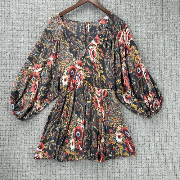 Free People Tunic Dress Womens Size XS Multicolor High Plains Boho Long Sleeve - Picture 1 of 10
